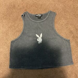Playboy grey cropped tank top size large